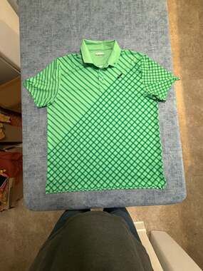 Fore Fathers Golf Polo Shirt XXL Green Plaid Short Sleeve